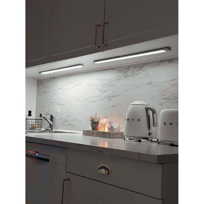 Osram - LINEAR LED подшкафно осветително тяло със сензор за движение и сумрак, 3,2W/3,7V, 500 mAh, 3000/4000/6500K, 40 cm, сиво