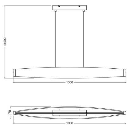 Osram - LED полилей на кабел DECOR FLAT LED/23W/230V сив