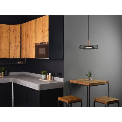 Osram - LED полилей на кабел DECOR MESH LED/18,5W/230V Ø 40 cm черен/каучукова дървесина