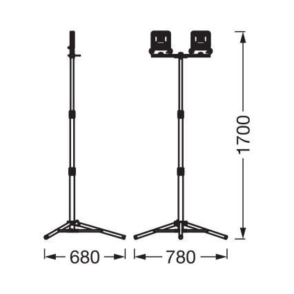 Osram - LED прожектор с стойка TRIPOD 2xLED/20W/230V 4000K IP65 оранжев/антрацит
