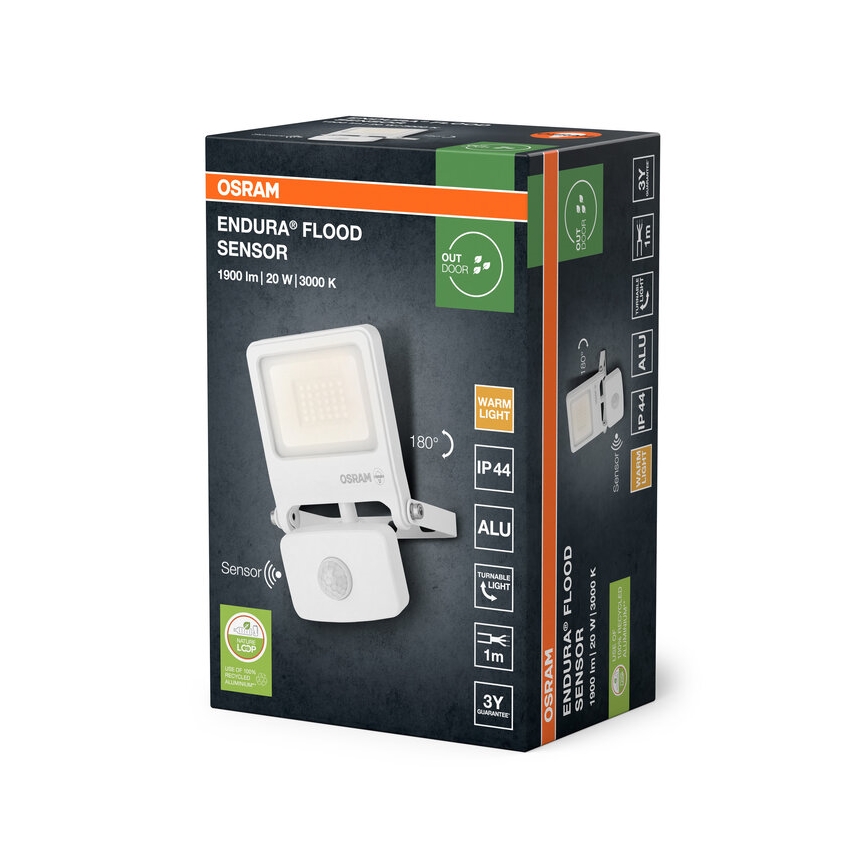Osram - LED прожектор със сензор ENDURA LED/20W/230V 3000K IP44
