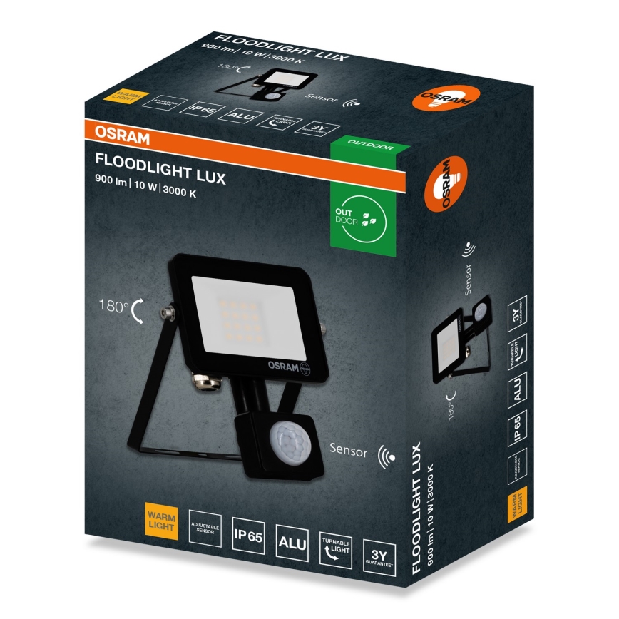 Osram - LED прожектор със сензор FLOODLIGHT LED/10W/230V 3000K IP65