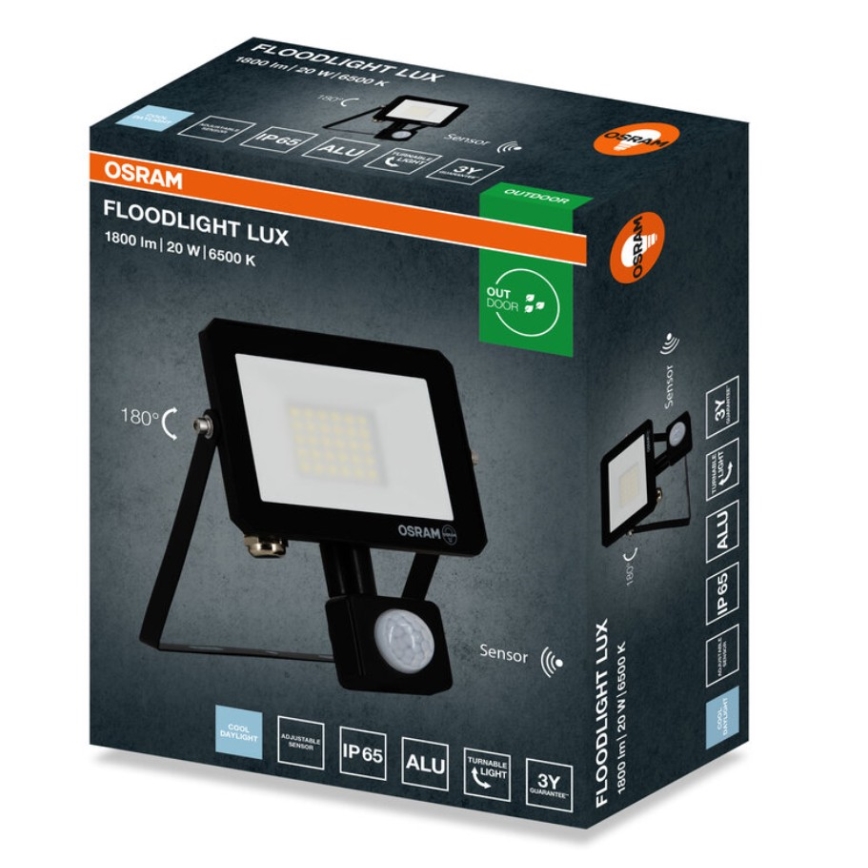Osram - LED прожектор със сензор FLOODLIGHT LED/20W/230V 6500K IP65