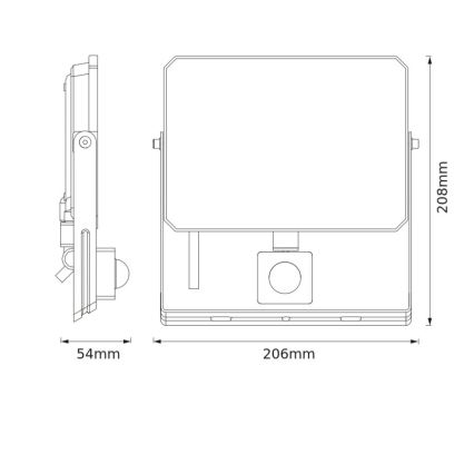 Osram - LED прожектор със сензор за движение и сумрак FLOODLIGHT LED/50W/230V 3000K IP65 черен