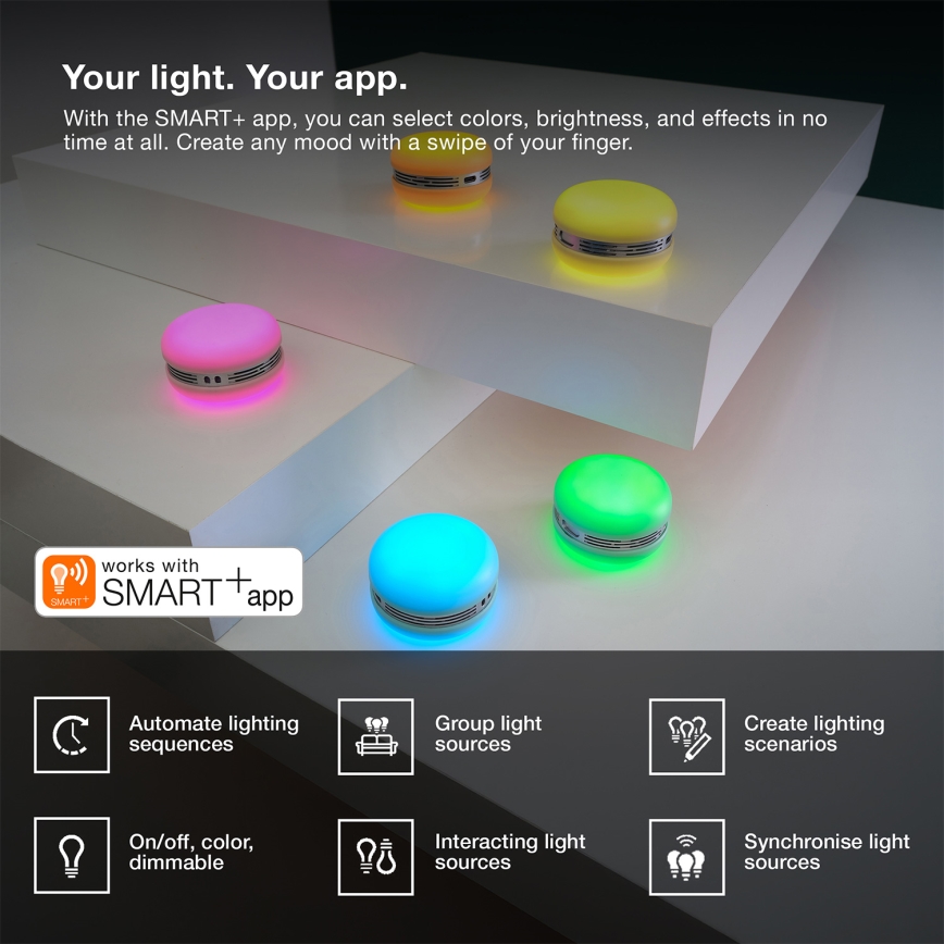 Osram - LED RGB високоговорител с регулируема яркост SMART+ MACARON LED/1,75W/3,7V 450 mAh оранжев