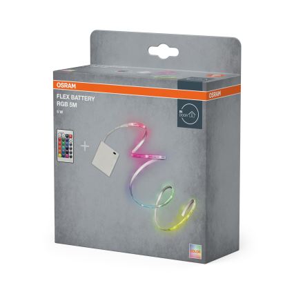 Osram - димируема LED RGB лента FLEX BATTERY 5m LED/5W/4xAA + дистанционно управление