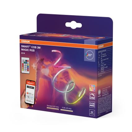 Osram - димируема LED RGB лента SMART+ MAGIC 3m LED/22W/230V Wi-Fi + дистанционно управление