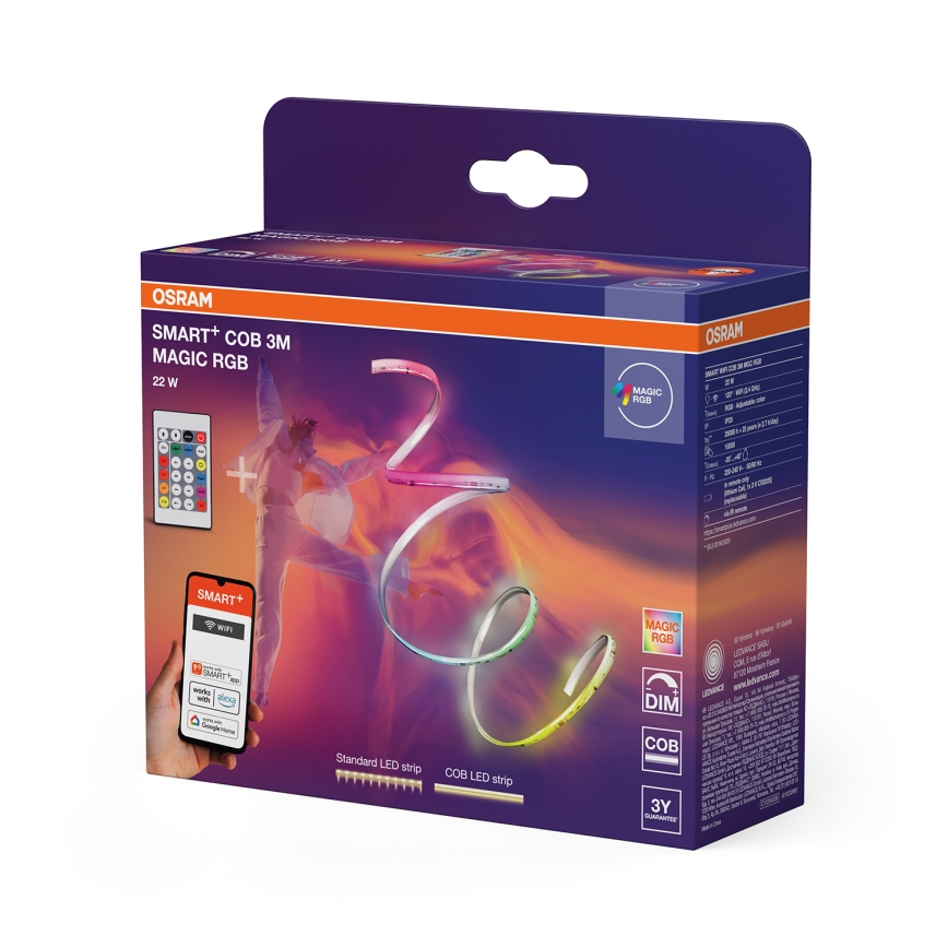 Osram - димируема LED RGB лента SMART+ MAGIC 3m LED/22W/230V Wi-Fi + дистанционно управление
