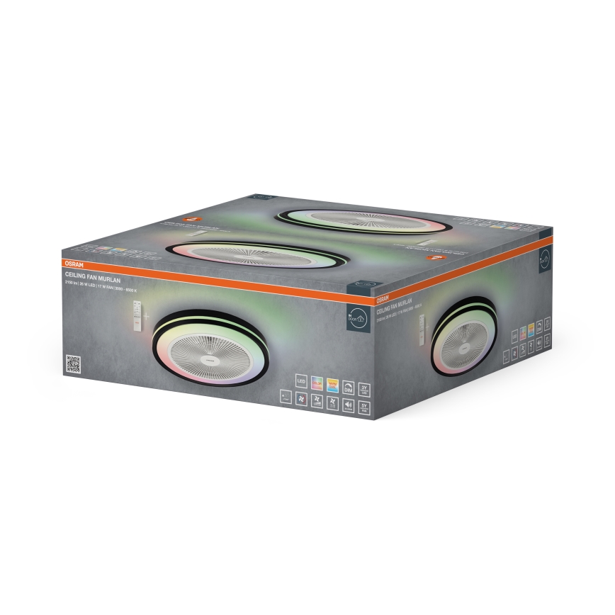 Osram - LED димируемо таванно осветително тяло с вентилатор MURLAN LED/26W/230V 3000-6500K + дистанционно управление