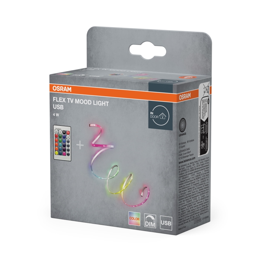 Osram - LED RGB лента с възможност за димиране FLEX TV MOOD 1,5m LED/4W/5V + дистанционно управление