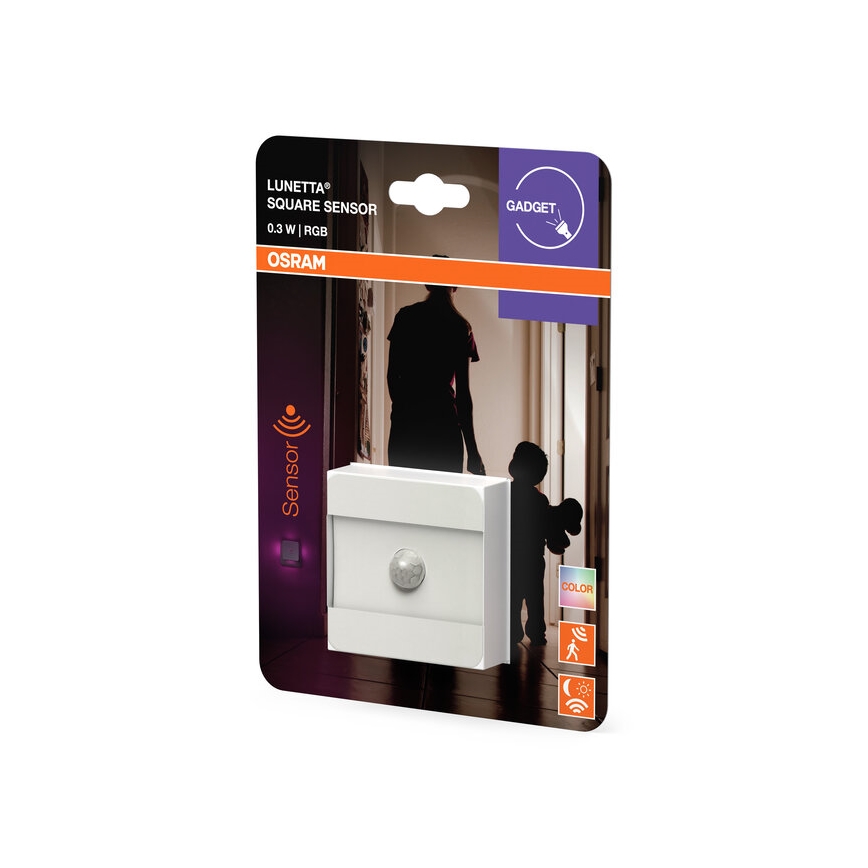 Osram - LED RGB нощна лампа за контакт със сензор LUNETTA LED/0,3W/230V