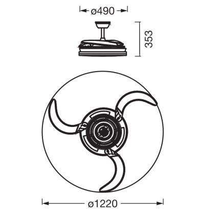 Osram - RGB LED димируемо таванно осветително тяло с вентилатор CIERZO LED/35W/230V 3000-6500K + дистанционно управление