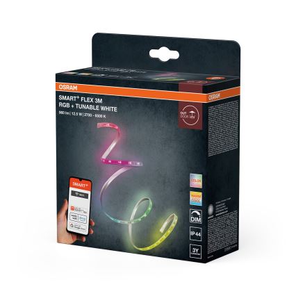 Osram - LED RGB+TW димируема външна лента SMART+ FLEX 3m LED/12,5W/230V 2700-6500K IP44 Wi-Fi