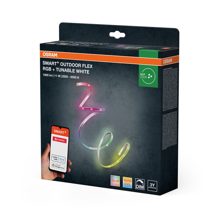 Osram - LED RGB+TW Димируема външна лента SMART+ FLEX 5m LED/11W/230V 2000-6500K IP65