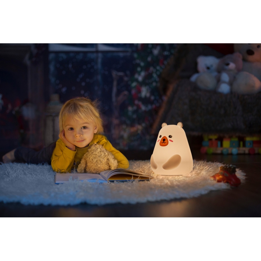 Osram - LED RGBW Димируема детска сензорна нощна лампа NIGHTLUX BEAR LED/0,7W/3,7V 1200 mAh бяла