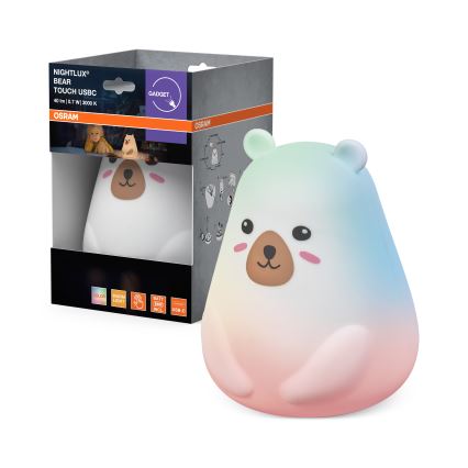 Osram - LED RGBW Димируема детска сензорна нощна лампа NIGHTLUX BEAR LED/0,7W/3,7V 1200 mAh бяла