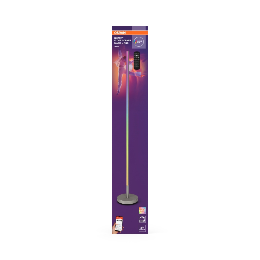 Osram - LED RGBW димируема подова лампа SMART+ MAGIC LED/11,5W/230V 2700-6500K сребърна Wi-Fi + дистанционно управление