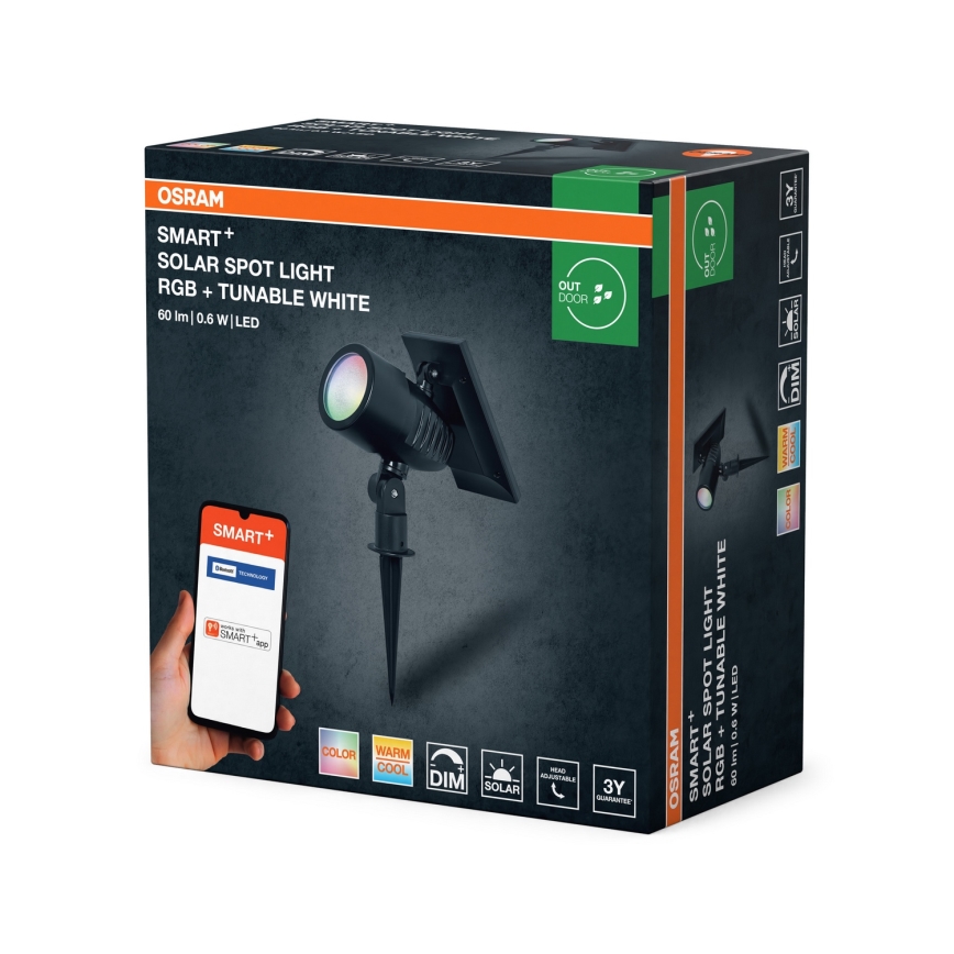 Ledvance - LED RGBW регулируема соларна лампа SMART+ SOLAR LED/0,6W/3,7V 2000 mAh 3000-6500K IP44