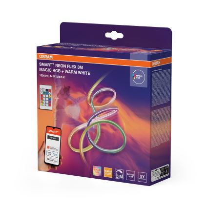 Osram - LED RGBW димируема външна LED лента SMART+ MAGIC 3m LED/14W/230V IP44 Wi-Fi + дистанционно управление
