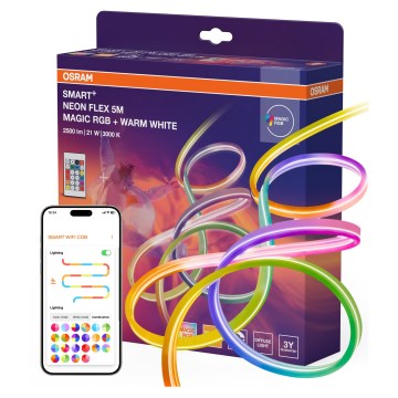 Osram - LED RGBW димируема външна лента SMART+ MAGIC 5 m LED/21 W/230 V IP44 Wi-Fi + дистанционно управление