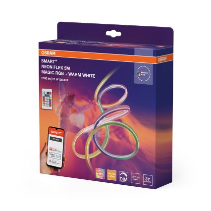 Osram - LED RGBW димируема външна лента SMART+ MAGIC 5 m LED/21 W/230 V IP44 Wi-Fi + дистанционно управление