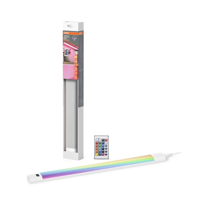Osram - LED RGBW димируемо осветително тяло за монтаж под шкаф с датчик за движение LINEAR EDGE LED/8W/230V 50 cm бяло + дистанционно управление
