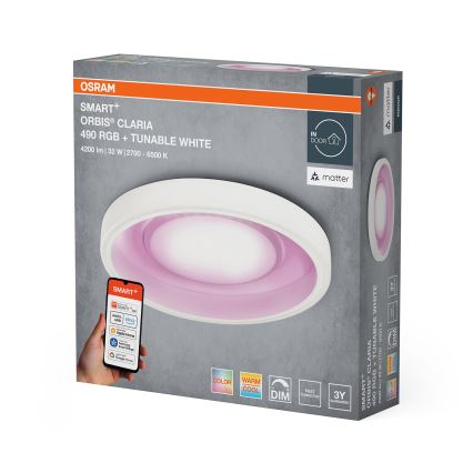 Osram- LED RGBW димируем плафон SMART+ CLARIA LED/32W/230V Ø 49 см 2700-6500K Wi-Fi