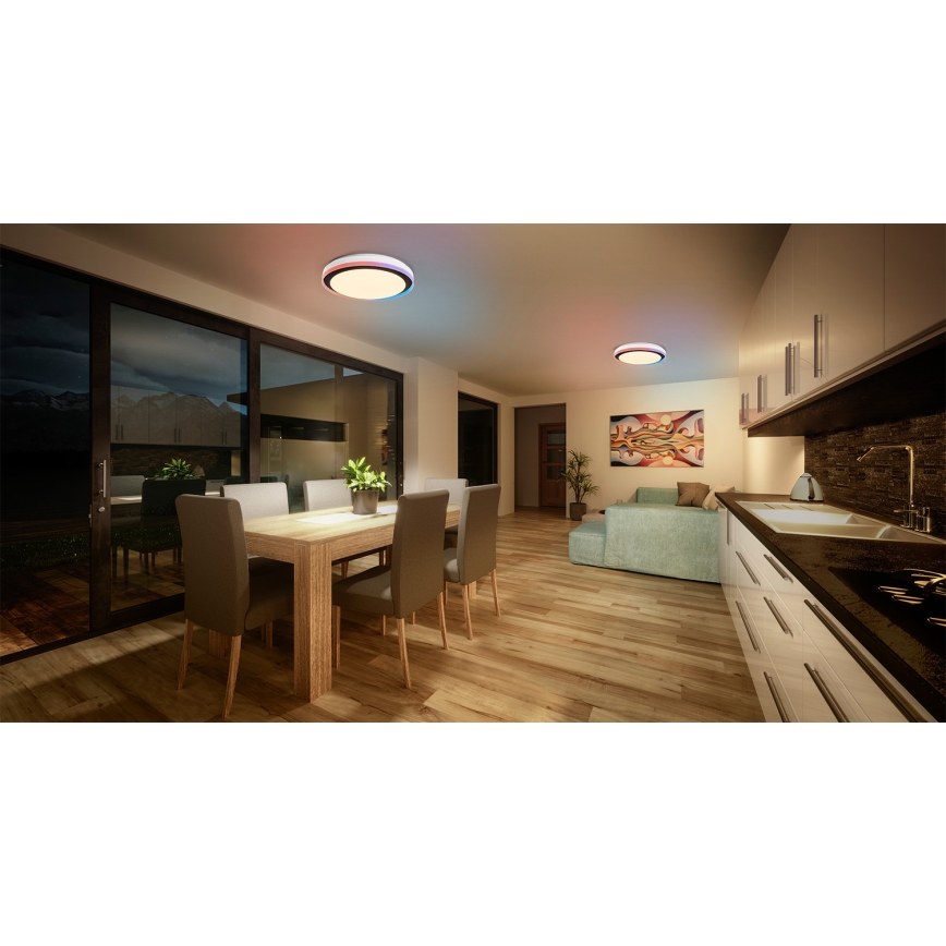 Osram - LED RGBW димируем таванен плафон SMART+ MAGIC LED/38W/230V Ø 49 см черен 2700–6500K Wi‑Fi