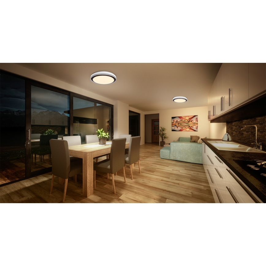 Osram - LED RGBW димируем таванен плафон SMART+ MAGIC LED/38W/230V Ø 49 см черен 2700–6500K Wi‑Fi