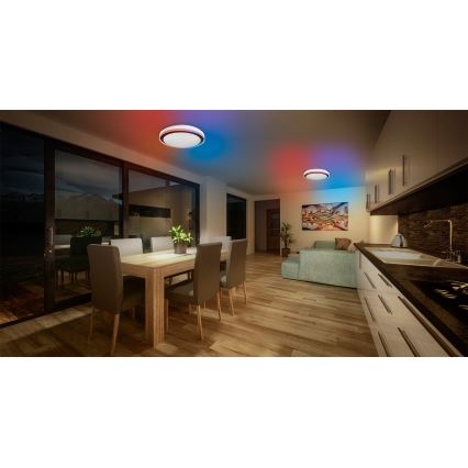 Osram - LED RGBW димируем таванен плафон SMART+ MAGIC LED/38W/230V Ø 49 см черен 2700–6500K Wi‑Fi