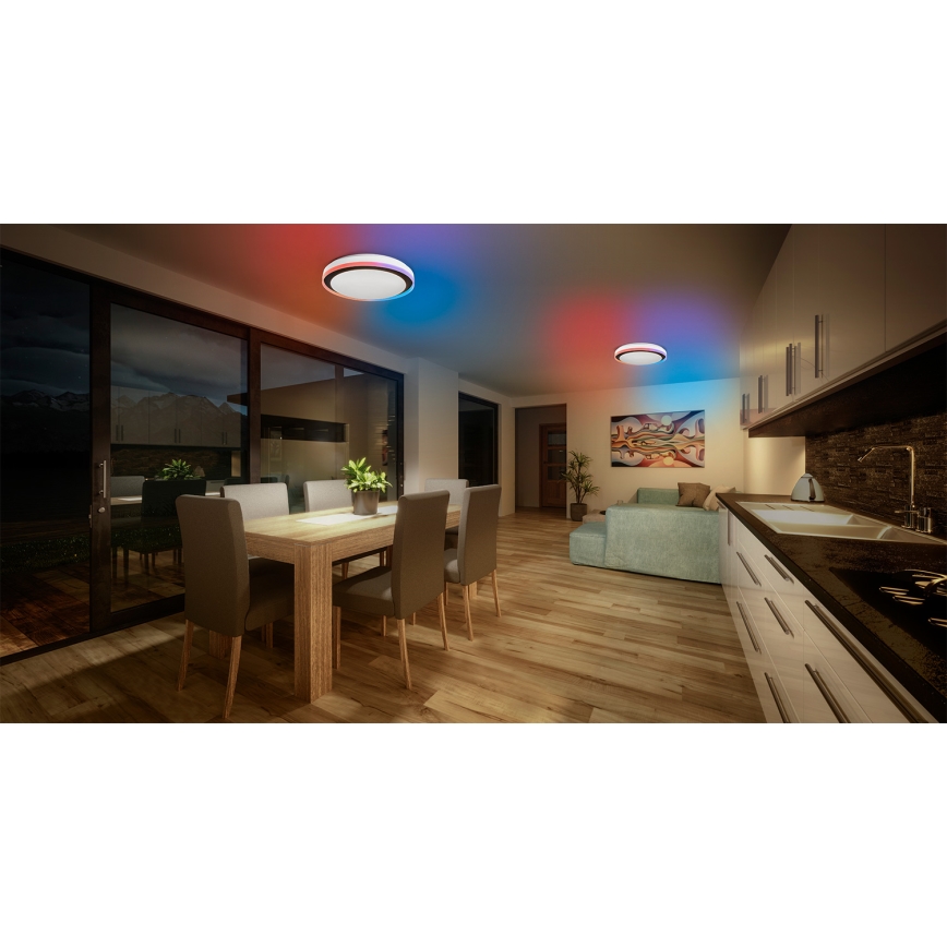 Osram - LED RGBW димируем таванен плафон SMART+ MAGIC LED/38W/230V Ø 49 см черен 2700–6500K Wi‑Fi