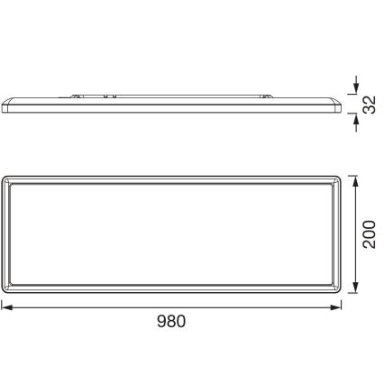 Osram - LED RGBW Димируемо таванно осветително тяло SMART+ PLANON LED/40W/230V 2800-6500K 98x20 cm Wi-Fi IP54 черно
