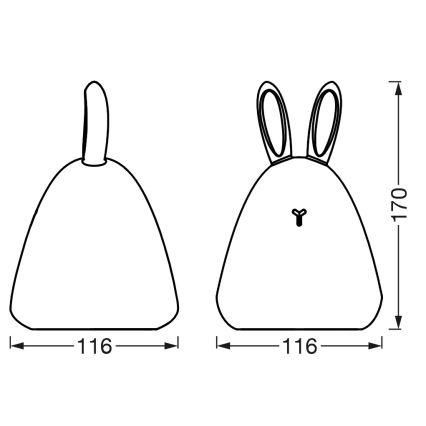 Osram - Сензорна LED детска нощна лампа TOUCH LED/2,5W/5V 1200 mAh зайче