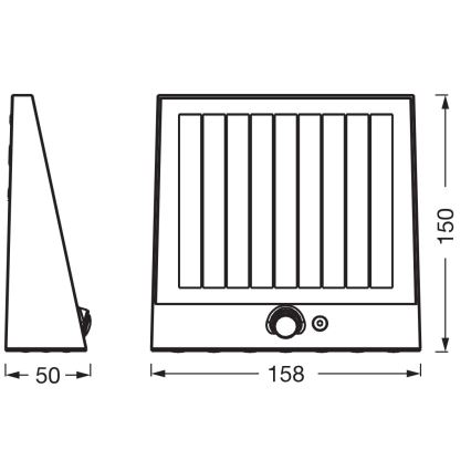 Osram - LED соларен стенен осветител със сензор ENDURA STYLE LED/10,2W/4,2V 2000 mAh IP54 антрацит
