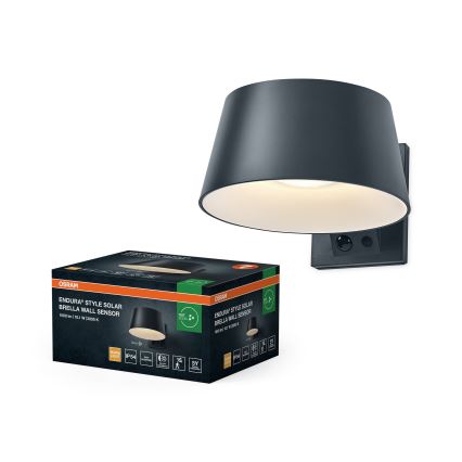 Osram - LED соларен стенен осветител със сензор ENDURA STYLE LED/10,1W/4,2V 2000 mAh IP54 антрацит