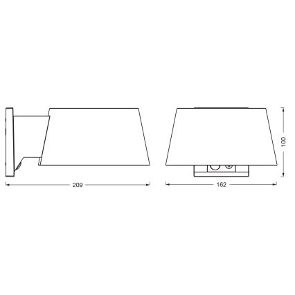 Osram - LED соларен стенен осветител със сензор ENDURA STYLE LED/10,1W/4,2V 2000 mAh IP54 антрацит