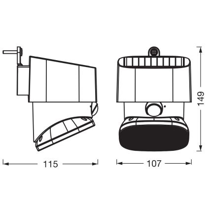 Osram - соларна стенна LED лампа със сензор ENDURA STYLE LED/10,3W/4,2V 2000 mAh IP54 антрацит