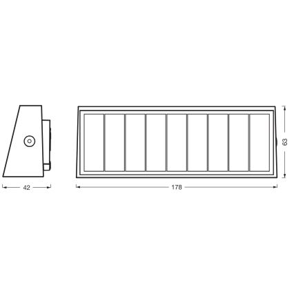 Osram - Соларен стенен LED осветител с възможност за димиране ENDURA STYLE LED/7,1W/4,2V 2000 mAh IP44 антрацит