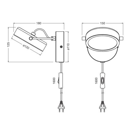 Osram - LED стенен аплик DECOR PUCK LED/11W/230V черен