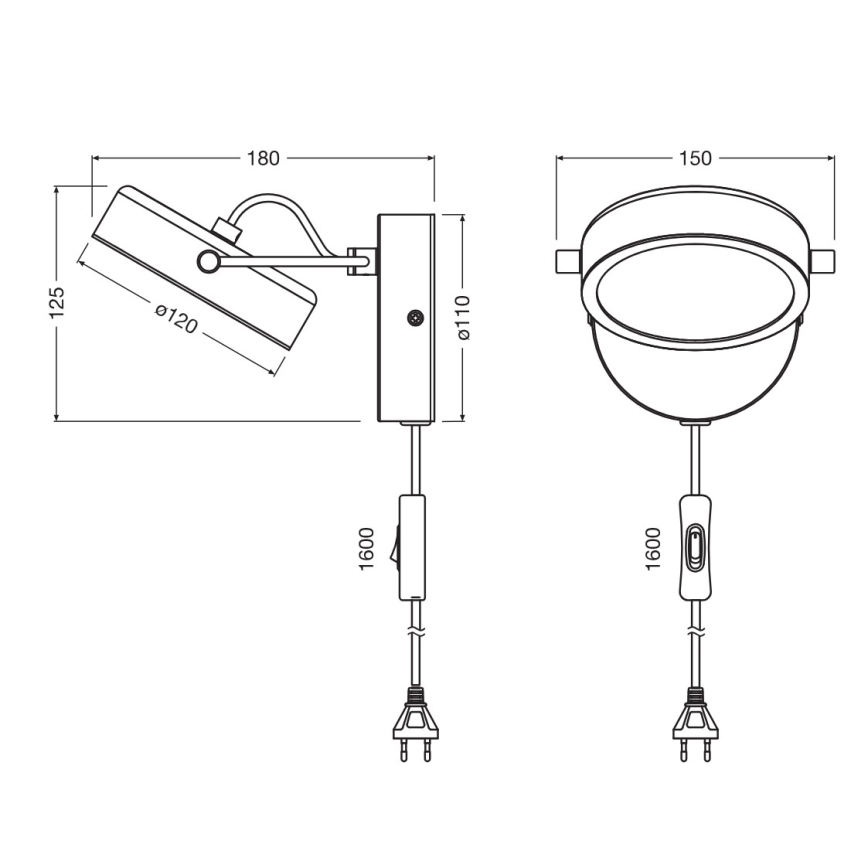 Osram - LED стенен аплик DECOR PUCK LED/11W/230V черен