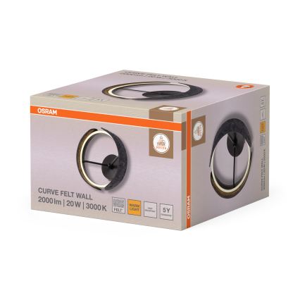 Osram - LED стенен осветител DECOR CURVE LED/20W/230V сив