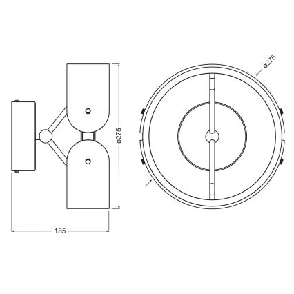 Osram - LED стенен осветител DECOR CURVE LED/20W/230V сив