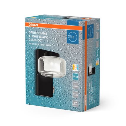 Osram - LED стенно осветително тяло за баня ORBIS FLAME LED/5,5W/230V 3000/4000K IP44 черен