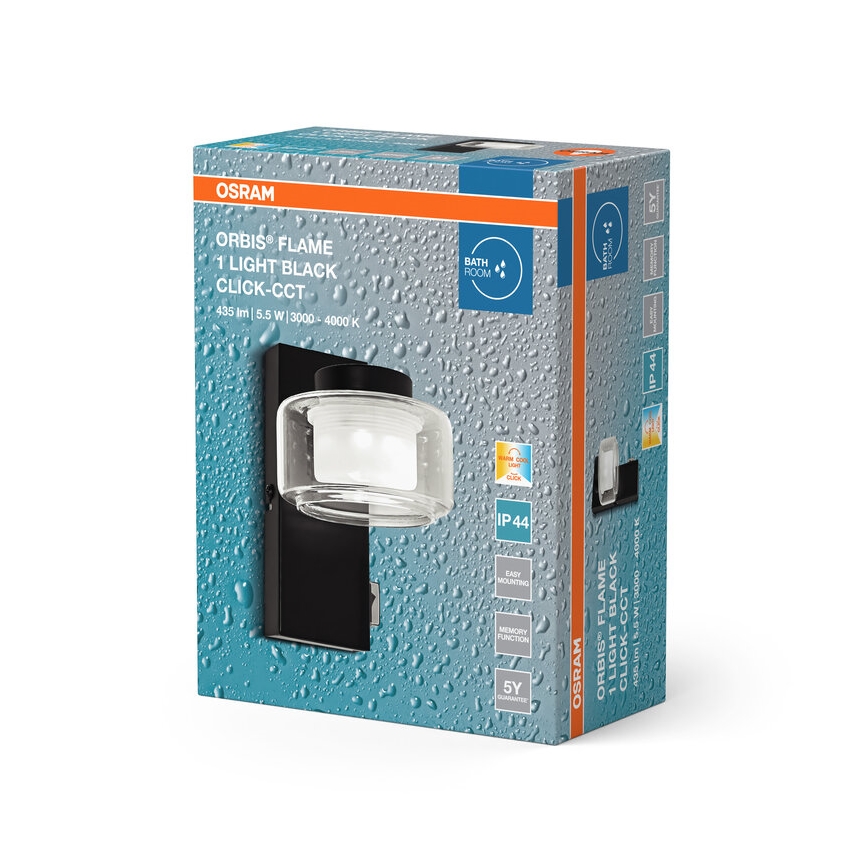 Osram - LED стенно осветително тяло за баня ORBIS FLAME LED/5,5W/230V 3000/4000K IP44 черен