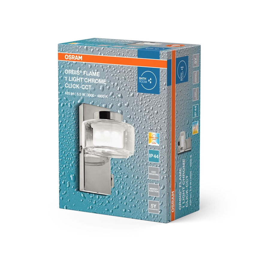 Osram - LED стенно осветително тяло за баня ORBIS FLAME LED/5,5W/230V 3000/4000K IP44 лъскав хром