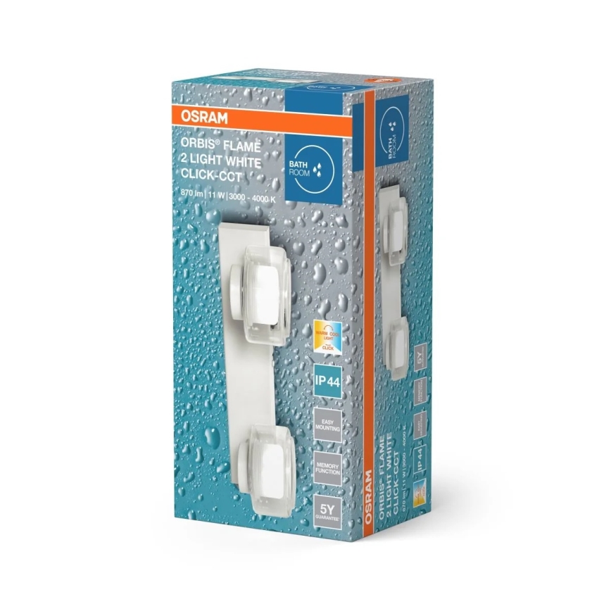 Osram - LED стенен аплик за баня ORBIS FLAME 2xLED/5,5W/230V IP44 бял