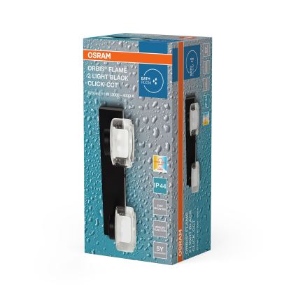 Osram - LED стенен аплик за баня ORBIS FLAME 2xLED/5,5W/230V 3000/4000K IP44 черен