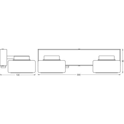 Osram - LED стенен аплик за баня ORBIS FLAME 2xLED/5,5W/230V 3000/4000K IP44 черен