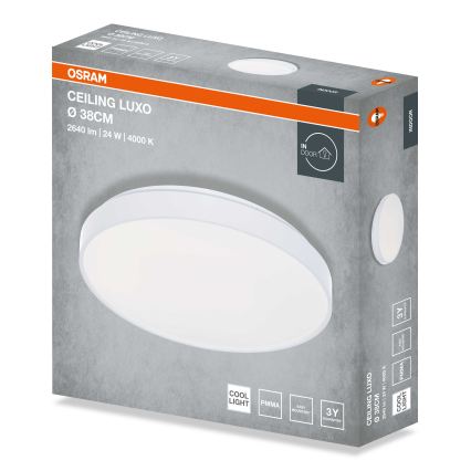 Osram - LED таванен плафон CEILING LUXO LED/24W/230V диаметър 38 см бял