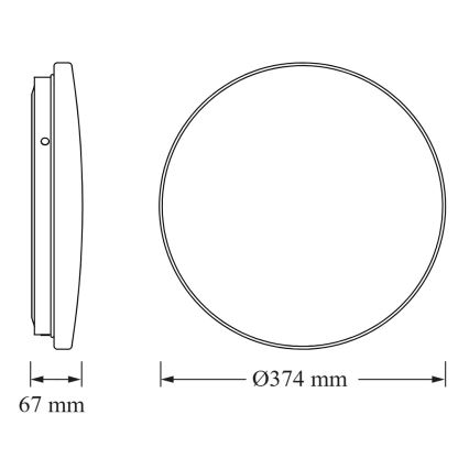Osram - LED таванно осветително тяло за баня със сензор за здрач CEILING ROUND LED/24W/230V 6500K Ø 37 см, бяло